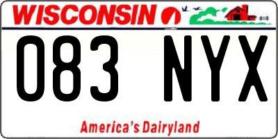 WI license plate 083NYX
