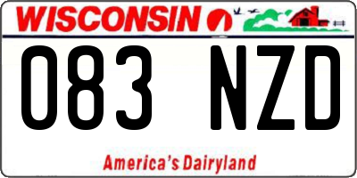 WI license plate 083NZD