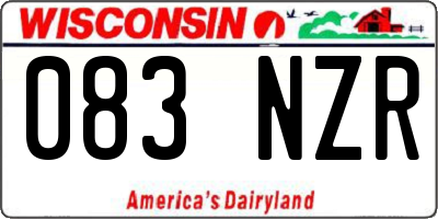 WI license plate 083NZR