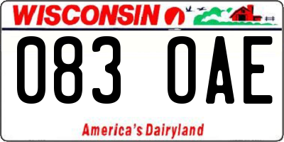 WI license plate 083OAE