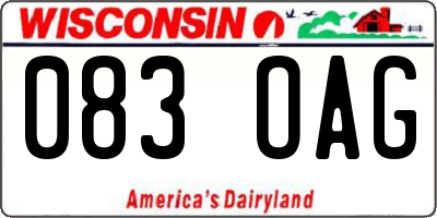 WI license plate 083OAG