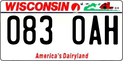 WI license plate 083OAH