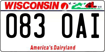 WI license plate 083OAI