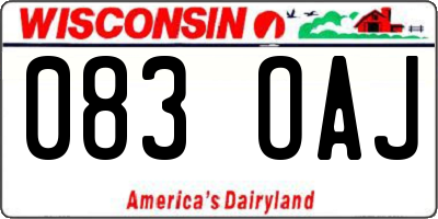 WI license plate 083OAJ