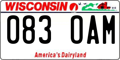 WI license plate 083OAM