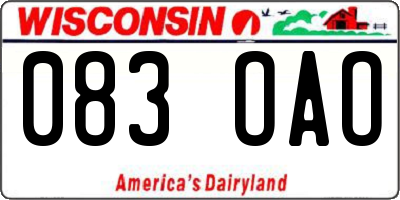 WI license plate 083OAO