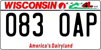 WI license plate 083OAP