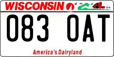 WI license plate 083OAT