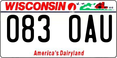 WI license plate 083OAU