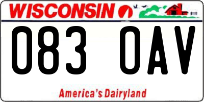 WI license plate 083OAV