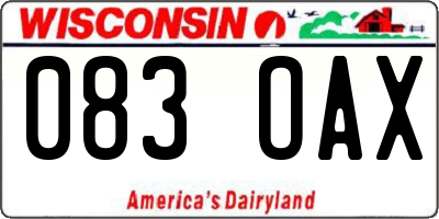 WI license plate 083OAX
