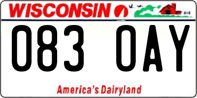 WI license plate 083OAY