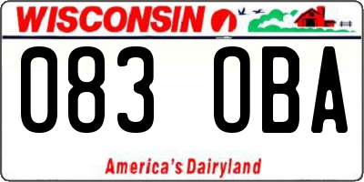 WI license plate 083OBA
