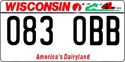 WI license plate 083OBB