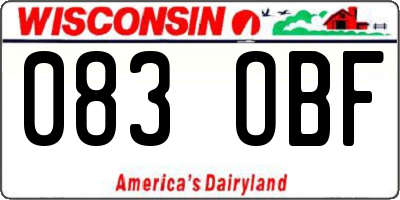 WI license plate 083OBF