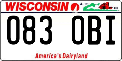 WI license plate 083OBI