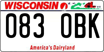 WI license plate 083OBK