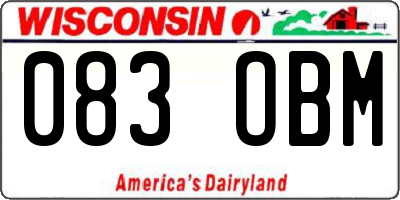 WI license plate 083OBM