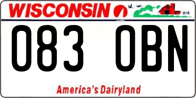 WI license plate 083OBN