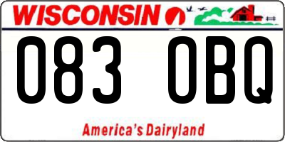 WI license plate 083OBQ