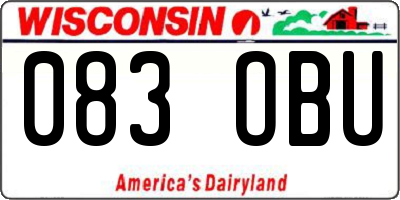 WI license plate 083OBU