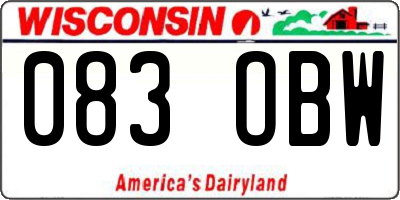 WI license plate 083OBW
