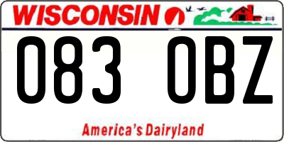 WI license plate 083OBZ