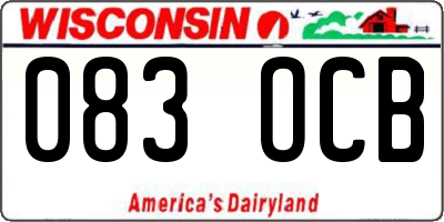 WI license plate 083OCB