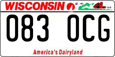 WI license plate 083OCG