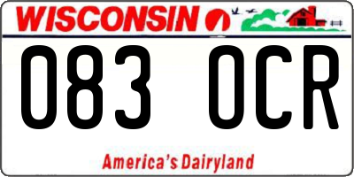 WI license plate 083OCR