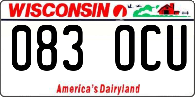 WI license plate 083OCU