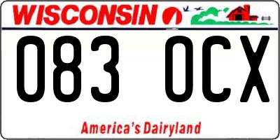 WI license plate 083OCX