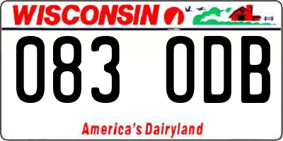 WI license plate 083ODB