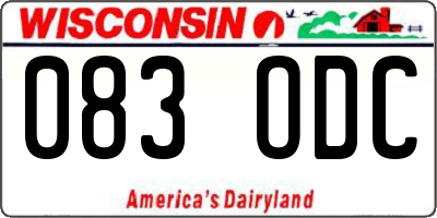 WI license plate 083ODC