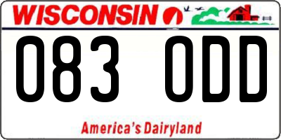 WI license plate 083ODD