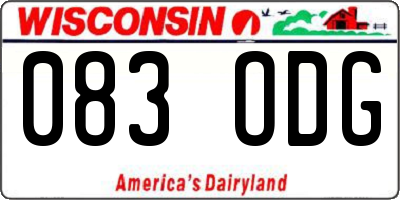 WI license plate 083ODG
