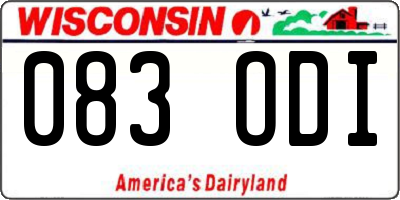 WI license plate 083ODI