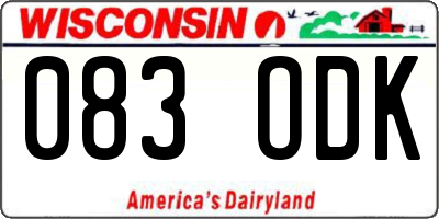 WI license plate 083ODK
