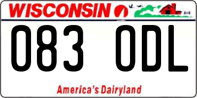 WI license plate 083ODL