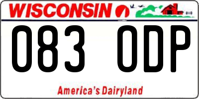 WI license plate 083ODP