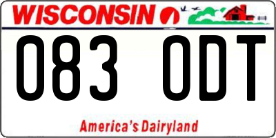 WI license plate 083ODT