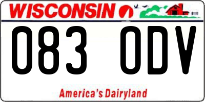 WI license plate 083ODV