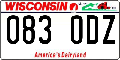 WI license plate 083ODZ
