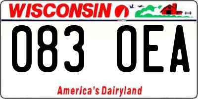 WI license plate 083OEA