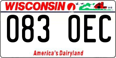 WI license plate 083OEC