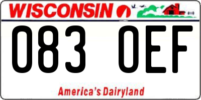 WI license plate 083OEF