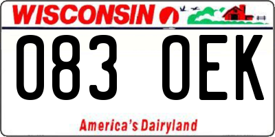 WI license plate 083OEK