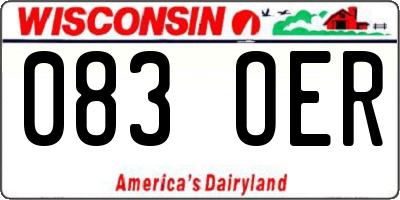 WI license plate 083OER