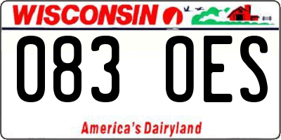 WI license plate 083OES