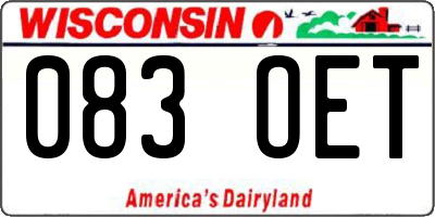 WI license plate 083OET